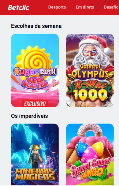 Aplicação Casino BETCLIC PT
