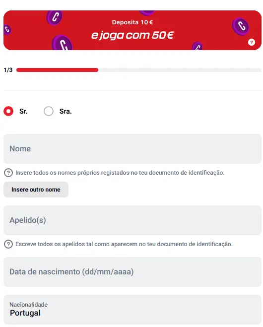 Iniciar sessão no BETCLIC PT
