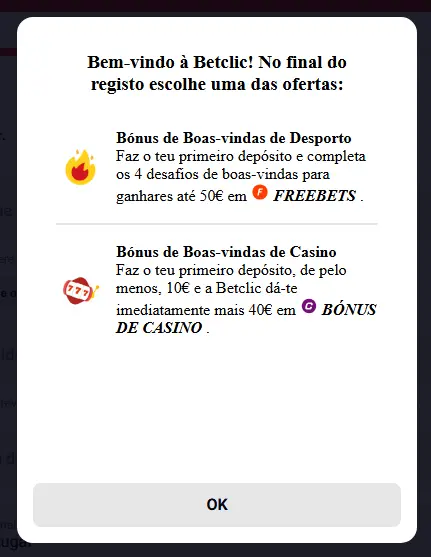 Conta no Casino BETCLIC PT
